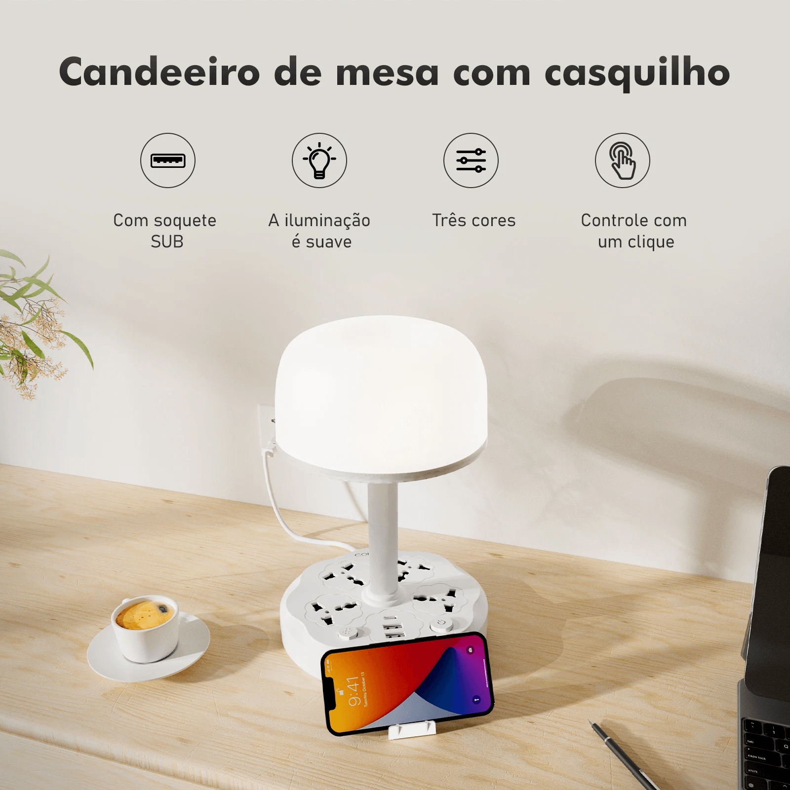 Soquete Com Lâmpada De Mesa