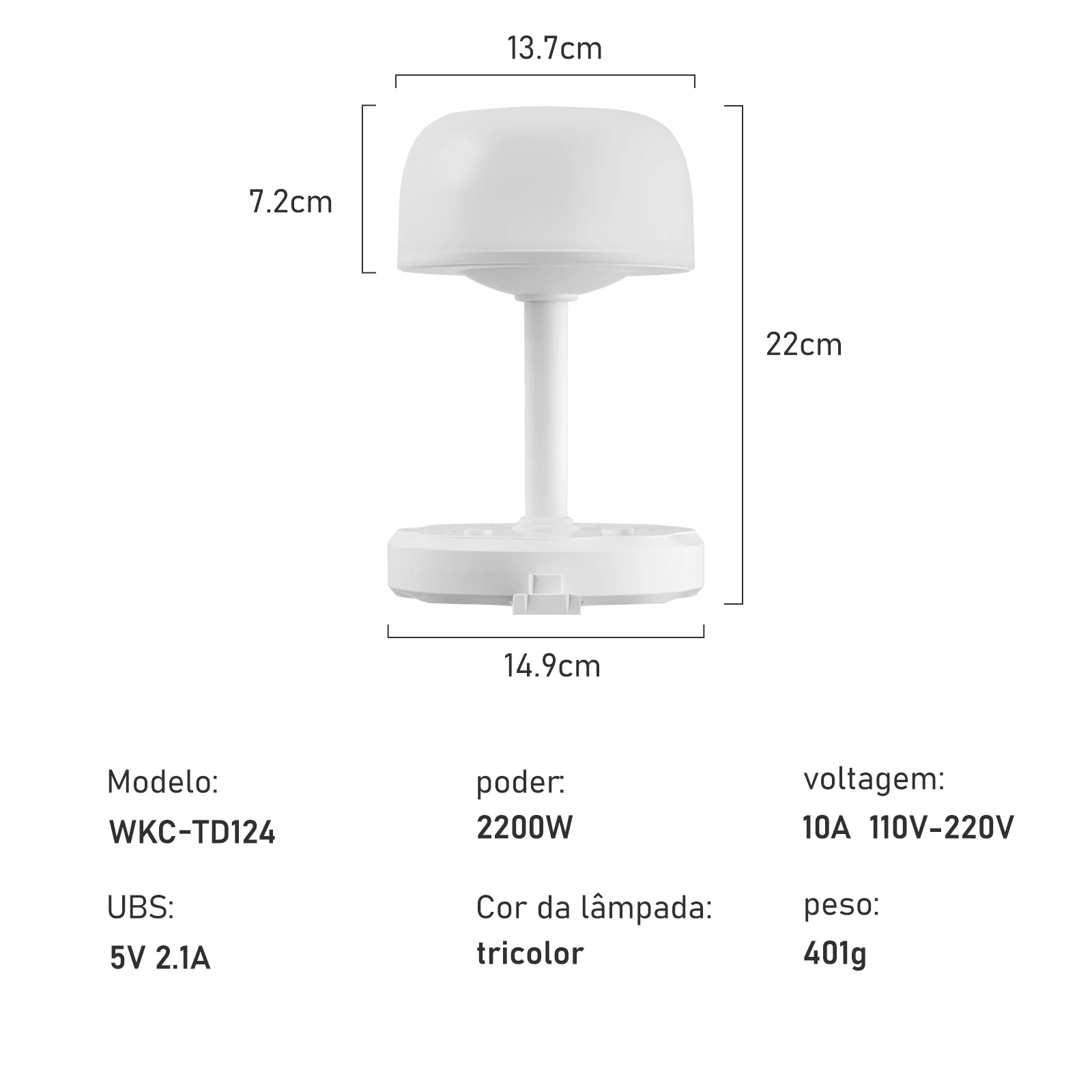 Soquete Com Lâmpada De Mesa